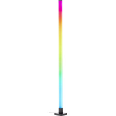 Lightbox LED grīdas lampa | 150 cm augstums | Dimmable grīdas lampa ar mūzikas sensoru un tālvadības pulti un RGB priekšējo gaismu | Max. 125 lm | 6,5 W | Integrēta LED | Izgatavots no alumīnija/plastmasas melnā krāsā