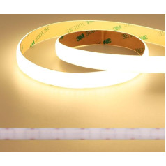 JOYLIT 24 V Double Row COB LED Strip Diffusion 5 m ūdensizturīgs Warm White 3000 K 560 LEDs/M bez punktiem 9850LM Super Bright CE UL PRO CRI 92+ 12 mm 24 W/M Dimmable LED Strip for Commercial, Home,