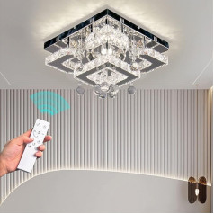 CXGLEAMING 11,8 collu dimmable kristāla lustra modernā kristāla griestu gaisma LED Flush Mount kristāla lustra dzīvojamai istabai guļamistaba kabinets virtuve (tālvadības pults)