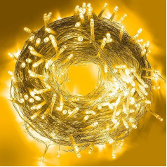 BLOOMWIN Pasaku Lights Electricity Outdoor 100 m 500 LEDs Warm White Fairy Lights Ziemassvētku eglīte ar kontaktdakšu Outdoor Indoor 31 V Outdoor Fairy Lights Weatherproof Balcony Garden Lighting Christmas