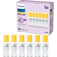 Philips Classic LED G9 spuldzes, 40W, kvēlspuldze, siltas, nedeformējamas, 6 gab. iepakojumā