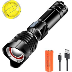 LUXJUMPER Xhp99 LED lukturītis Super spilgts 16000 lūmenu USB uzlādējams taktiskais lukturītis 5 gaismas režīmi tālummaiņas funkcija IPX4 ūdensizturīgs āra kempingiem pārgājieniem