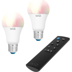 WiZ Smarthome LED lampa, Wi-Fi. Alexa, Google, 810lm, 2700K, 25 000h, E27, Multi-Colour, RGB A60-set