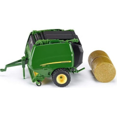 siku 2465 John Deere apaļais presētājs 990, 1:32, metāls/plastmasa, zaļš, atverams sāns un aizmugurējās durvis