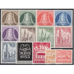 Zelts, Berlīnes postfrisch/Stamped Vintage 1953 Pilns Nr. 101 113 Pastmarkas kolekcionāriem