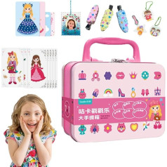 Dot It Sticker Art, bērnu zīmēšanas projektors | Puncture Painting Set Princess Dress Up Toys, Poking Fun Set, Princess Toys for Special Days, Girls, Picture Frames, Doors