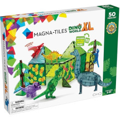 Magna-Tiles - Dino World XL komplekts - Magnētiskās plāksnes 50 gabaliņi