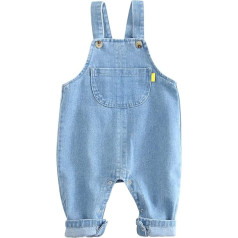 Panegy Kūdikių džinsinis kombinezonas Berniukas Toddler Bib Jumpsuit Fashion Soft Cute Jeans Overals Washed Cotton Denim Overals 2-3 Years, Blue-5