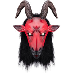 thematys Devil Demon Goat Lucifer Krampus Mask - reālistiska šausmu maska karnevālam un Helovīnam, elpojošs plastmasa, universāla, ideāli piemērota šausmu pasākumiem un tematiskajām ballītēm