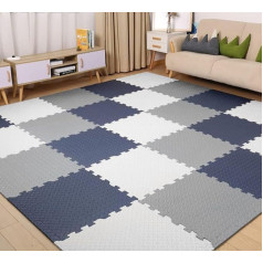 Antrect Puzzle Mats for Baby, 18 Pieces, Foam Mat, Children's Play Mat, Floor Protection Mat for Baby Children, 30 x 30 x 1.2 cm, 1.6 m² Large Yoga Mat