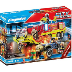 Playmobil City Action 70557 Ugunsdzēsēju mašīna ar ugunsdzēsēju auto ar gaismas un skaņas efektu, bērniem no 4 līdz 10 gadu vecumam.