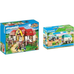 PLAYMOBIL Country 5221 Didelė jodinėjimo ferma su aptvarais, atidaromais vartais ir durimis bei šieno grindimis, nuo 5 metų [tik 