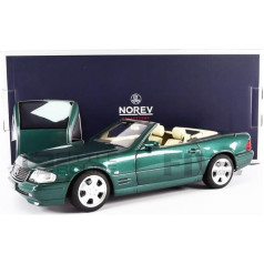 Norev NV183753 1:18 Mercedes-Benz SL 500 1999-zaļā metālika, kolekcionējams modelis, multifunkcionāls