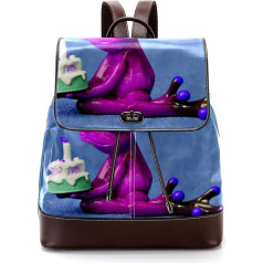 Purple Frog Cake Personalised School Bags Grāmatu somas pusaudžiem, daudzkrāsains, 27 x 12,3 x 32 cm, mugursoma mugursomas, daudzkrāsains