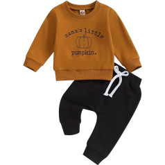 Geagodelia Baby Boys Girls Halloween Pumpkin Clothing Outfit Baby Clothing Set Long Sleeve Top + Trousers Newborn Soft Baby Set My First Halloween