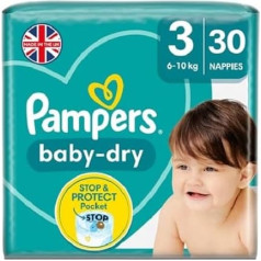 Pampers Baby Dry CP izmērs 15 pulksteņi