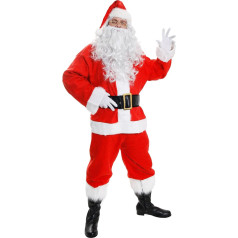 I LOVE FANCY DRESS LTD Santa Claus Grotto kostīms Fancy Dress = 7 gabali = jaka + bikses + josta + cepure + potītes + parūka + bārda = XXXL