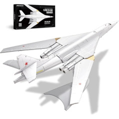 Piececool 3D Puzle metāla lidmašīnas modelis Tu-160 Bomber Super Fix, 3D metāla puzle 340 Nerūsējošais tērauds, Pilnmetāls, 1:1 restaurācija, dzimšanas dienas dāvana, modeļu komplekts pieaugušajiem, 53 gabaliņi