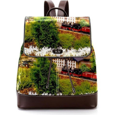 Personalised School Bags Book Bags for Teenagers, Beautiful Landscape City, Multicoloured, 27 x 12.3 x 32 cm, Backpack Backpacks, multicoloured