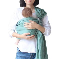 vlokup Ring Sling Baby Carrier Wrap Luksusa viegla elpojoša lina un kokvilnas bērnu slings zīdaiņiem, jaundzimušajiem, bērniem un maziem bērniem, regulējams zīdīšanai, dušas dāvana