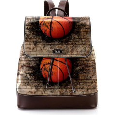 Personalizētas skolas somas Grāmatu somas pusaudžiem, basketbola, iestrādātas ķieģeļu sienā, daudzkrāsainas, 27 x 12,3 x 32 cm, mugursomas mugursomas, daudzkrāsainas