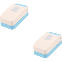 Lurrose Pack of 2 Hole Punch Bērnu amatniecības caurumošanas mašīna Craft Supplies Mini mape Papīra klipi Mapes caurumošanas piederumi Izgatavots no papīra Konta etiķetes Uzlīmes reljefa ierīces rīks Binder Plastic