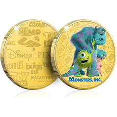 Disney Gifts Pixar Limited Edition Rare Gold Coin Collectable Medal - Monsters Inc.