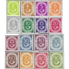 Prophila Collection BRD (BR.Germany) 123-138 (pilns izdevums), anulēts 1951 Posthorn (pastmarkas kolekcionāriem)