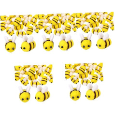 Abaodam Pack of 120 Felt Bee Hair Clips for Babies Bee Crafts for Clothing Hair Accessories for Babies Felt Bees for Crafts DIY Bees Hair Accessories Bumble Bee Ladybird Child Wool Plush Doll