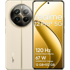 realme 12 Pro+ 5G viedtālrunis 12 + 512 GB, Sony IMX890 OIS kamera, 3X optiskā tālummaiņa, Snapdragon 7s Gen 2 mikroshēma, 6,7 collu 120 Hz izliekts Vision displejs, 67 W SUPERVOOC uzlāde, 5000 mAh cietā baterija,