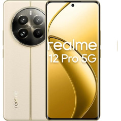 realme 12 Pro 5G viedtālrunis, Sony IM890 OIS kamera, Snapdragon 6s procesors, 1. paaudzes 120 Hz izliekts vizuālais displejs, 67 W SUPERVOOC uzlāde, divas kartes, 8+256 GB, balts