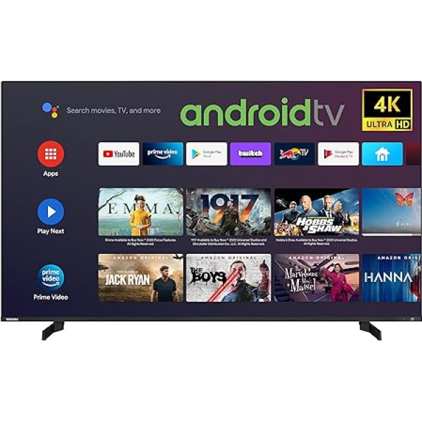 Toshiba 43UA5D63DGY 43 collu televizors / Android TV (4K Ultra HD, HDR Dolby Vision, Smart TV, Play Store un Google Assistant, trīskāršais uztvērējs, Bluetooth) [2023], melns