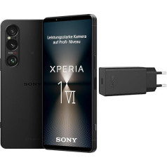 Sony Xperia 1 VI - 6,5 collu 19,5:9 FHD+ HDR OLED 120 Hz, trīskāršs objektīvs ar inovatīvu sensoru un ZEISS, 3,5 mm audio, IP65/68, haki zaļa, 24+12 mēnešu garantija [Amazon ekskluzīvs] + ātrais lādētājs