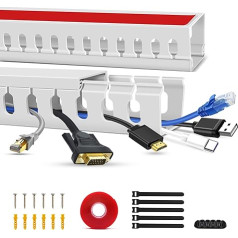 Kabeļu cauruļvadu cauruļvadu komplekts, TV kabeļu kabeļu cauruļvads, kabeļu slēpējs, kabeļu teknes, kabeļu padeve, kabeļu vadības tunelis zem galda (40 cm x 2)