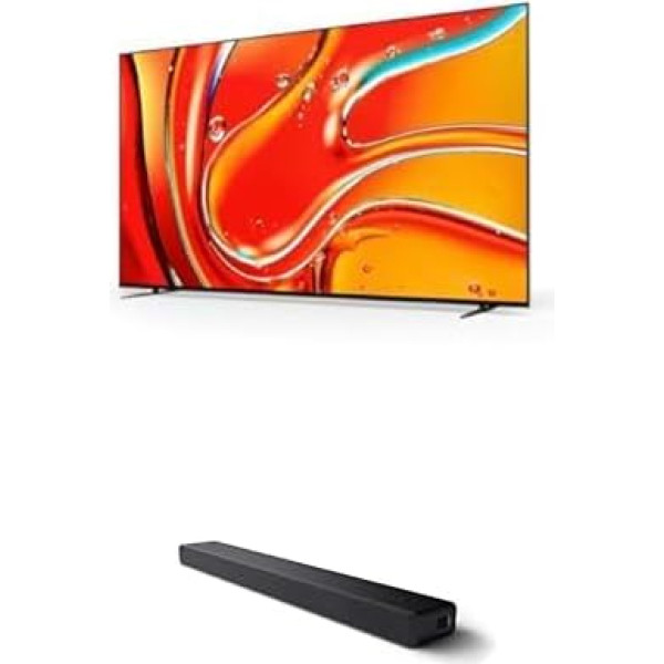 Sony komplekts BRAVIA 7 QLED (XR l Mini LED) 65 collu 4K HDR Google Smart TV (2024) 65XR70 HT-A3000 3.1 ch Dolby Atmos skaņu panelis ar iebūvētu zemfrekvences skaļruni, 360 telpiskās skaņas kartēšana