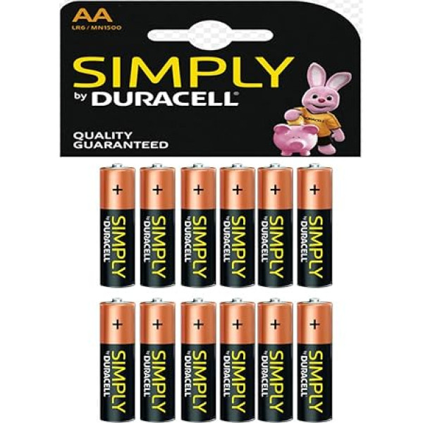 Duracell Simply AA baterijas (12 gab.)