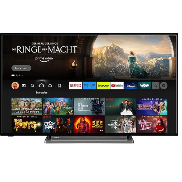 Toshiba 55UF3D63DA 55 collu televizors / Fire TV (4K Ultra HD, HDR Dolby Vision, Smart TV, Trīs uztvērēji, Iebūvēts Alexa, Bluetooth, Onkyo Sound)