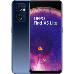 OPPO Find X5 Lite viedtālrunis - 16,33 cm (6,43 collu) AMOLED displejs, 8 GB RAM, 256 GB iekšējās atmiņas, 64 megapikseļu trīskāršā kamera, 4500 mAh akumulators, zvaigžņoti melns