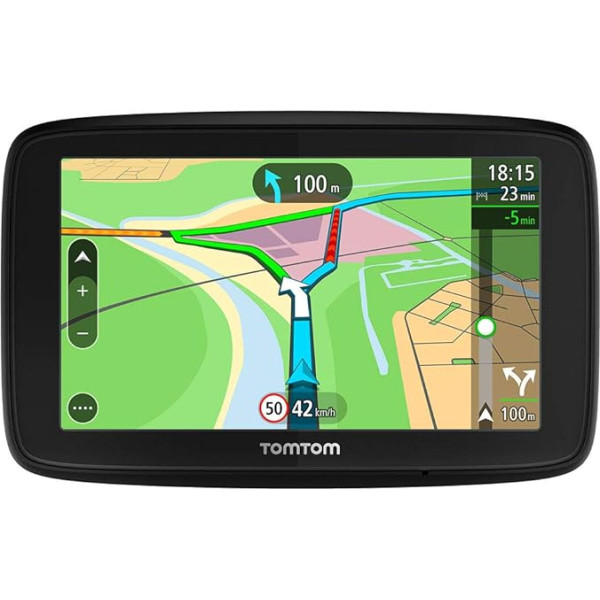 TomTom Via 53 EU satiksmes navigācijas ierīce 13 cm (5 collu) Atjauninājumi, izmantojot Wi-Fi, viedtālruņa paziņojumi, karšu atjauninājumi uz mūžu (Eiropa), TomTom Traffic uz mūžu, vienvietīga