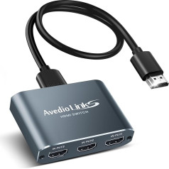 avedio saites HDMI komutators ar optisko/koaksiālo/3,5 mm audio izeju, 4 x 1 HDMI komutators, 4 pieslēgvietu koncentrators