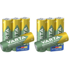 VARTA AA uzlādējamas baterijas 4 uzlādējamu bateriju iepakojums 2100mAh NI-MH 21% pārstrādāts materiāls, iepriekš uzlādētas, gatavas lietošanai (2 gab.)