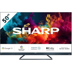 SHARP 55FQ5EG Quantum Dot Google TV 139 cm (55 collu) 4K Ultra HD QLED Google TV (Smart TV bez rāmja, Dolby Atmos, Dolby Vision IQ, HDMI 2.1 ar eARC)