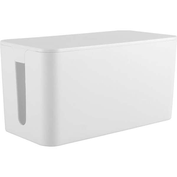 RICOO Kabeļu kaste, kabeļu vadības kaste Z2301-W, Kabeļu organizatora kaste, 23,5 x 11,5 x 12 cm, uzglabāšanas kaste strāvas adapteru, adapteru un kabeļu slēpšanai, kabeļu savācējs, balta krāsa