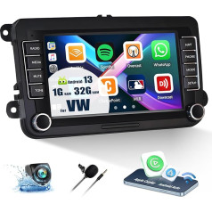 7 collu Android 13 auto radio VW Golf 5 6 Polo Skoda Tiguan Caddy T5 Passat, saderīgs ar CarPlay Android Car, 2 DIN skārienjūtīgais auto radio ar BT FM/RDS GPS WiFi USB HiFi Canbus SWC+ atpakaļgaita