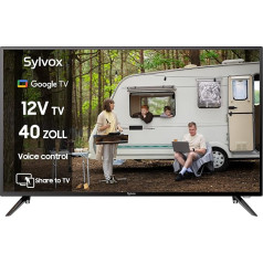 SYLVOX 40 collu Smart Google TV 12 V TV LED 1080P|10-32V|HBBTV |DVB-T2-S2|Mobilais tālrunis televizorā, tālvadības pults ar balss vadību, autofurgoniem, dzīvojamai istabai, transportlīdzekļa viedajam TV