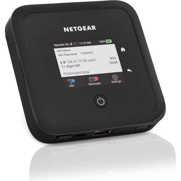 NETGEAR 5G maršrutētājs ar SIM karti un WiFi 6, M5 WLAN 5G maršrutētājs, līdz 4 GBit/s lejupielādes ātrums, AX1800 WiFi 6 WLAN Hotspot līdz 32 ierīcēm, MR5200 atbalsta visus tīklus