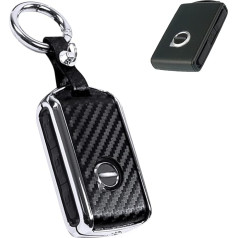 HIBEYO Smart Key Case Fits Volvo Car Key Case Key Box Protective Cover for Volvo S80 S90 XC40 XC90 V90 V90 V70 C30 Key Case Remote Control Keychain Carbon Fibre Black