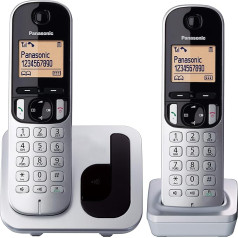 Panasonic KX-TGC212 DECT-телефон Metallisch Anrufer-Identifikation, Silber