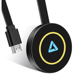 Miracast HDMI dongle, bezvadu HDMI dongle straumēšana, straumēšana no i-Phone/i-Pad/Android/iOS/Windows/Mac ierīcēm uz TV/monitoru/projektoru (atbalsta Miracast, DLNA, Airplay)