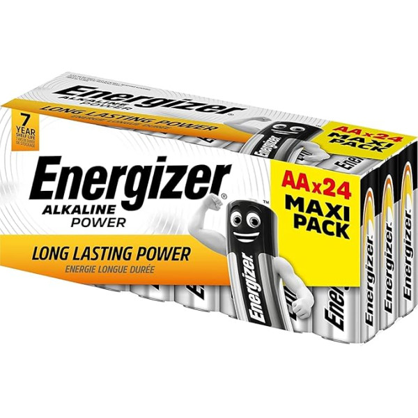 Energizer baterijas AA, sārma baterijas, 24 gab.